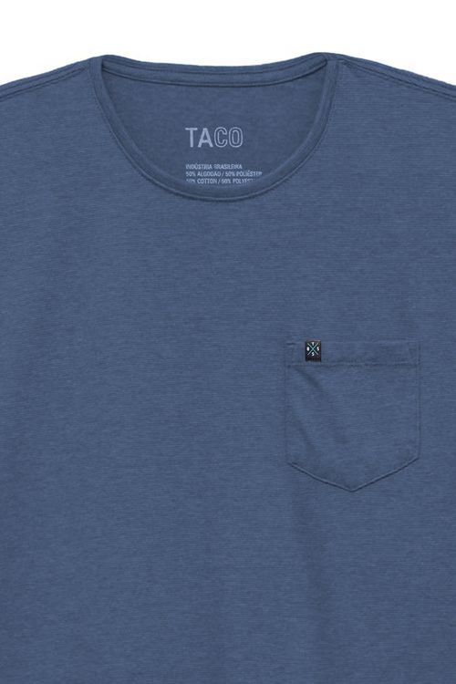 T-Shirt Comfort Com Bolso Azul Marinho
