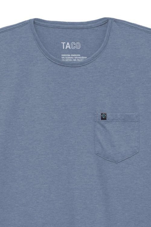 T-Shirt Comfort Com Bolso Azul Jeans