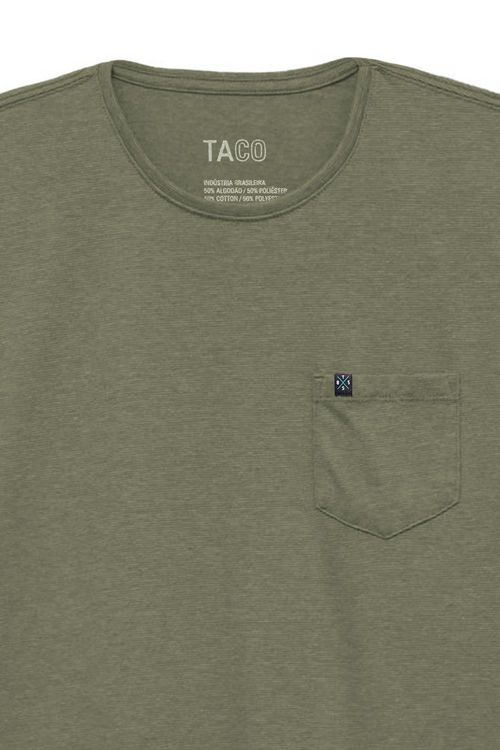 T-Shirt Comfort Com Bolso Verde Musgo