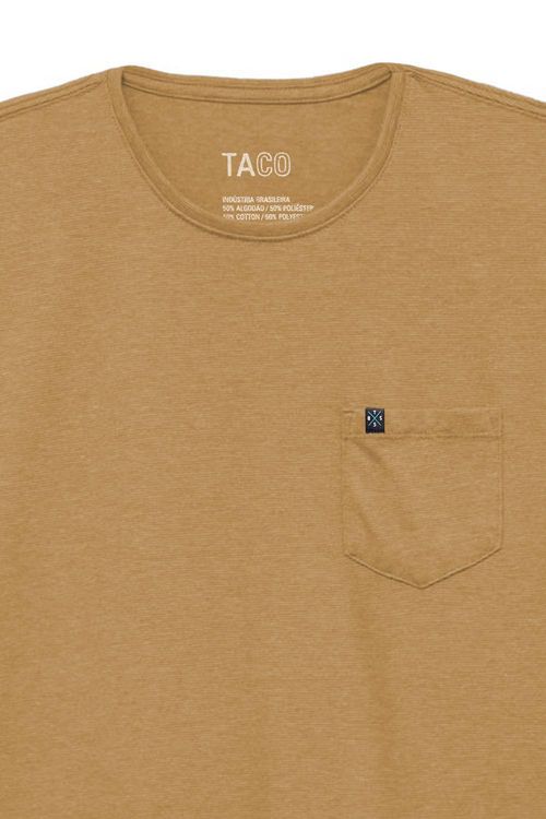 T-Shirt Comfort Com Bolso Mostada