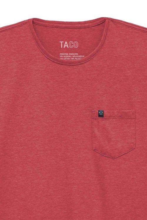 T-Shirt Comfort Com Bolso Vermelho Escuro