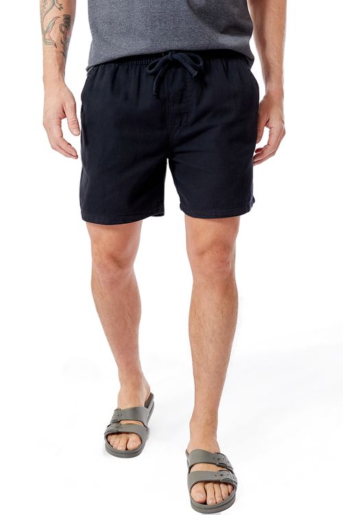 Short Liso Fio Tinto Azul Marinho
