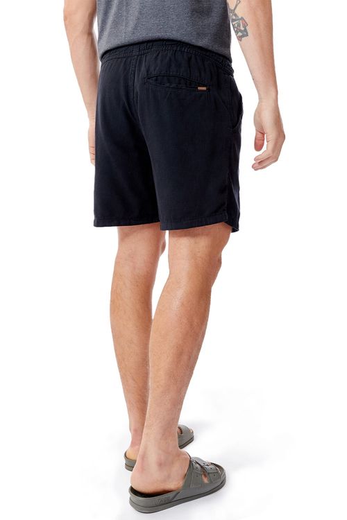 Short Liso Fio Tinto Azul Marinho