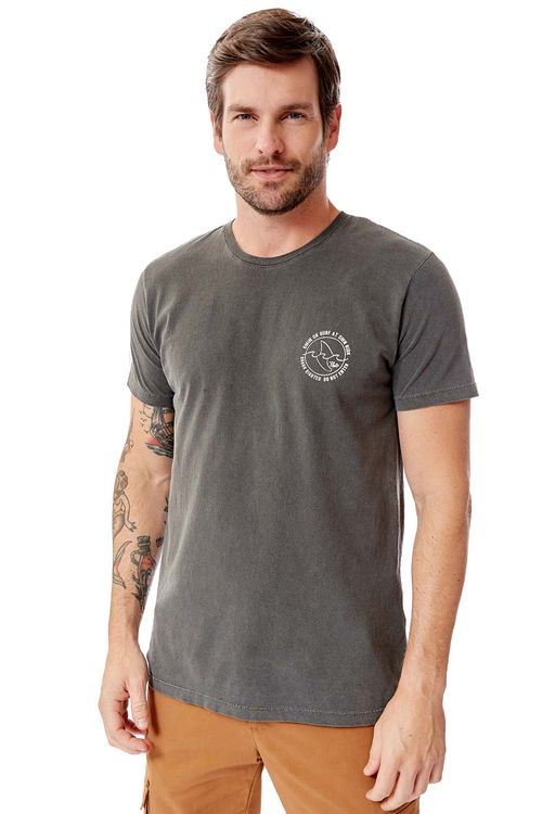 T-Shirt Estamapda Stone Sharl Fin Grafite