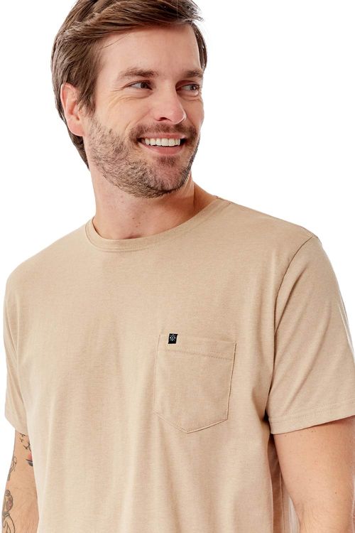 T-Shirt Comfort Com Bolso Khaki