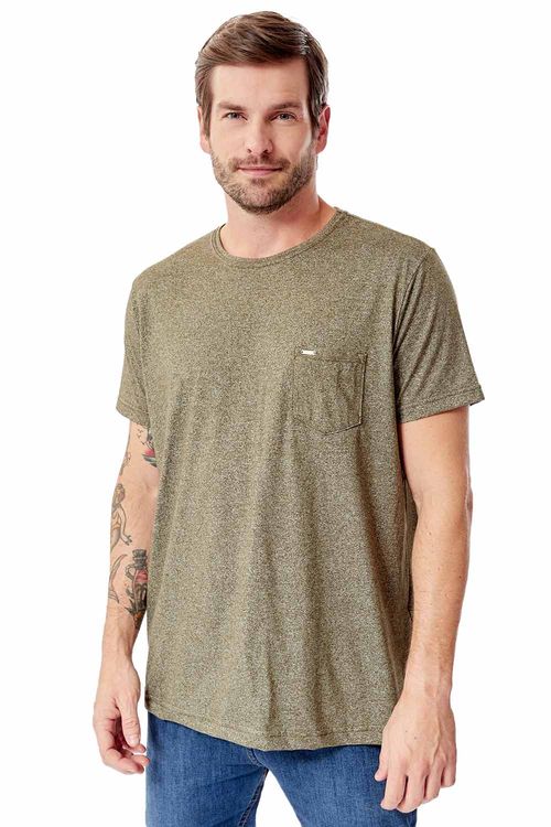 T-Shirt Com Detalhe No Bolso Vd Msg