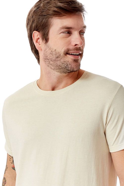 T-Shirt Básica Premium Sem Costura Lateral Off White