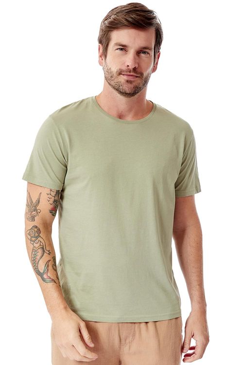 T-Shirt Básica Premium Jersey Verde Militar