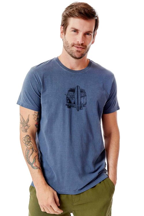 T-Shirt Estampada Stone Ocean Journey Azul Marinho