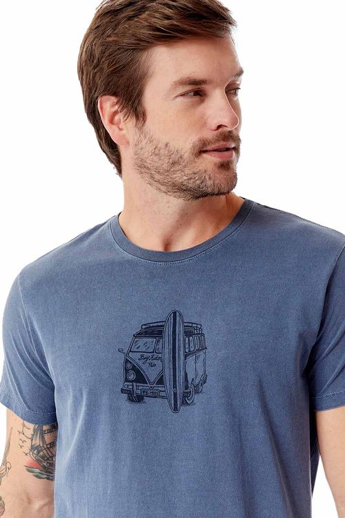 T-Shirt Estampada Stone Ocean Journey Azul Marinho