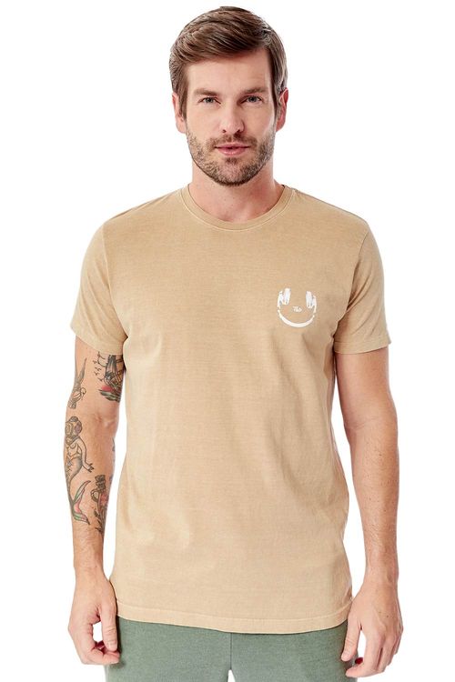 T-Shirt Estampada Stone Smile Khaki