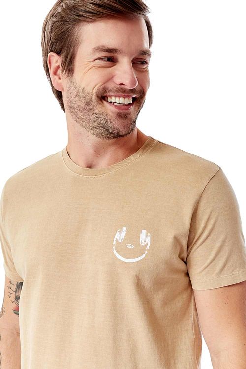 T-Shirt Estampada Stone Smile Khaki