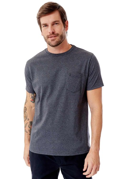 T-Shirt Comfort Com Bolso Grafite