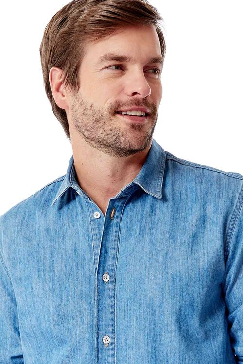 Camisa Jeans Azul