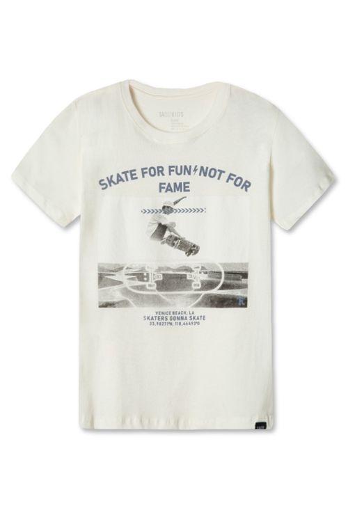 T-Shirt Infantil Estampada Skaters Off White
