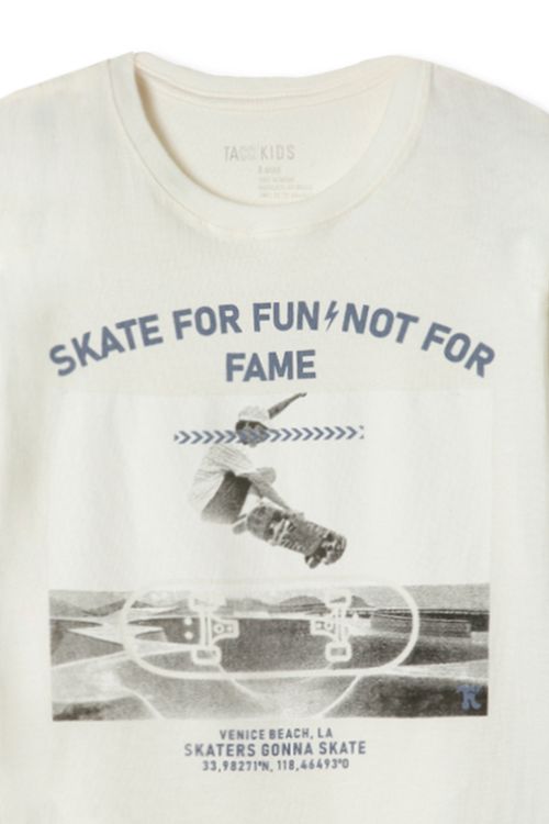 T-Shirt Infantil Estampada Skaters Off White
