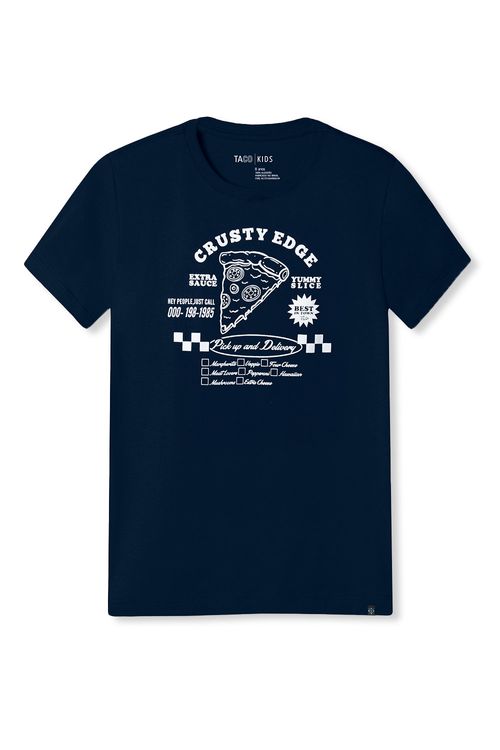 T-Shirt Infantil Estampada Delivery Azul Marinho