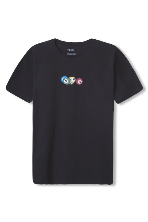 T-Shirt Estampada Bilhar Preta