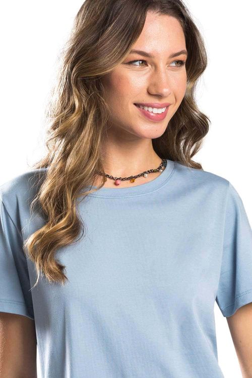 Blusa Básica Egípcia Premium Azul Claro