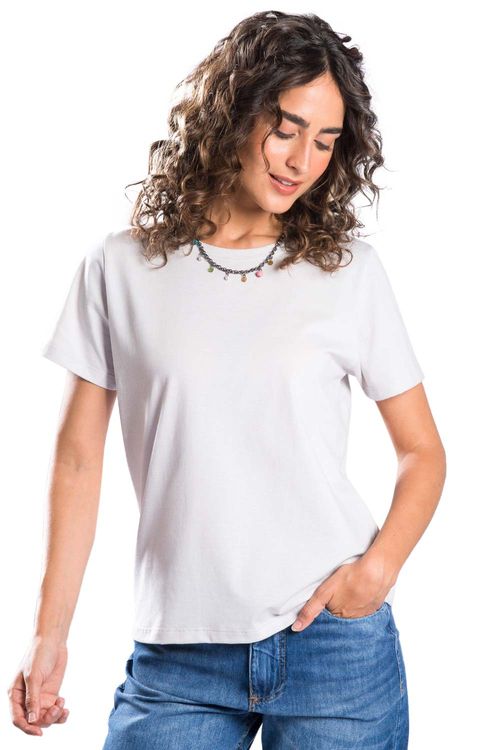 Blusa Básica Fio Penteado Gelo