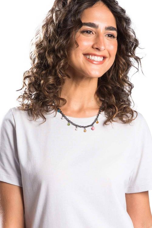 Blusa Básica Fio Penteado Gelo