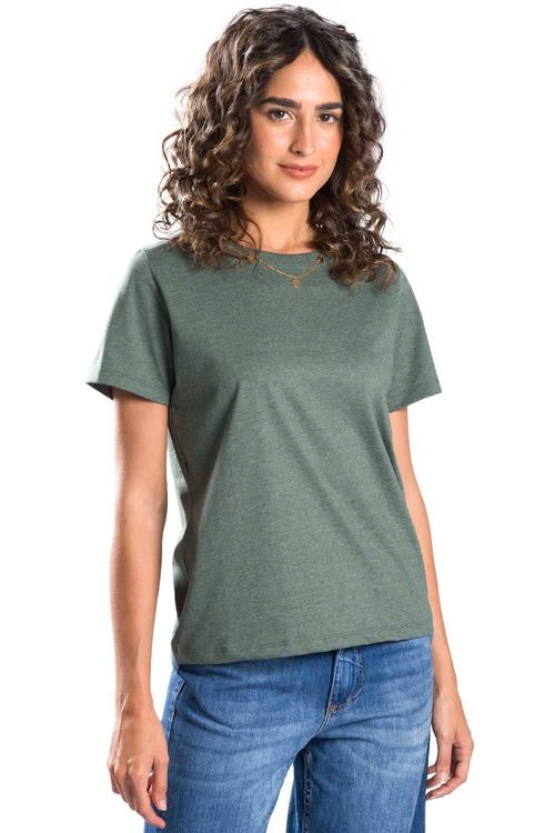 Blusa Básica Fio Penteado Verde Escuro