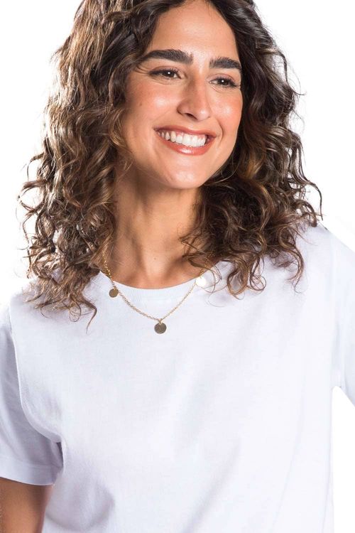 Blusa Básica Premium Sem Costura Lateral Branca