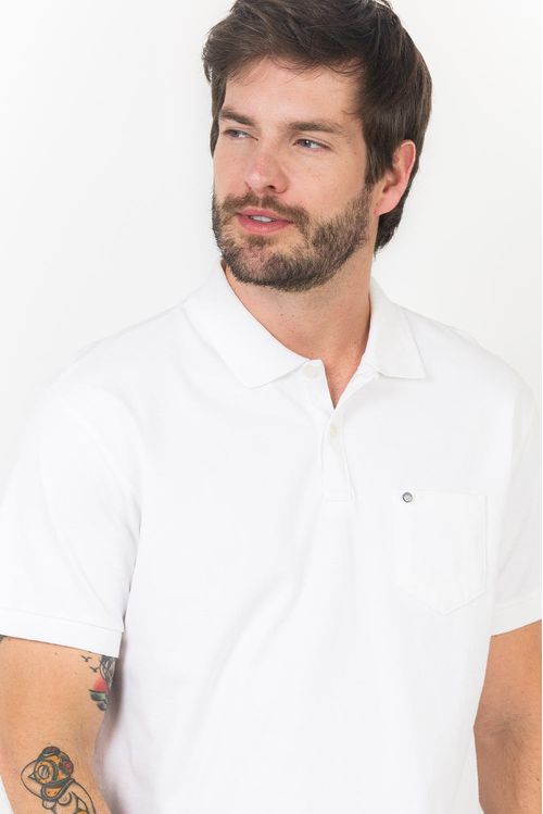 Polo Básica Com Bolso Flex Cru