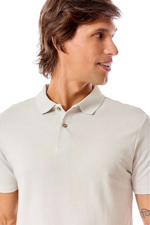 Polo Básica Piquet Linho Azul Claro