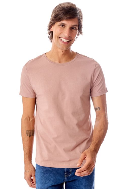T-Shirt Básica Color New Fit Rosa Claro