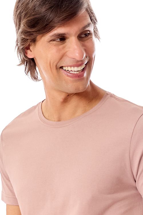 T-Shirt Básica Color New Fit Rosa Claro