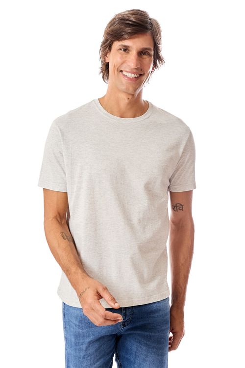 T-Shirt Básica Mescla Comfort Fit Cru