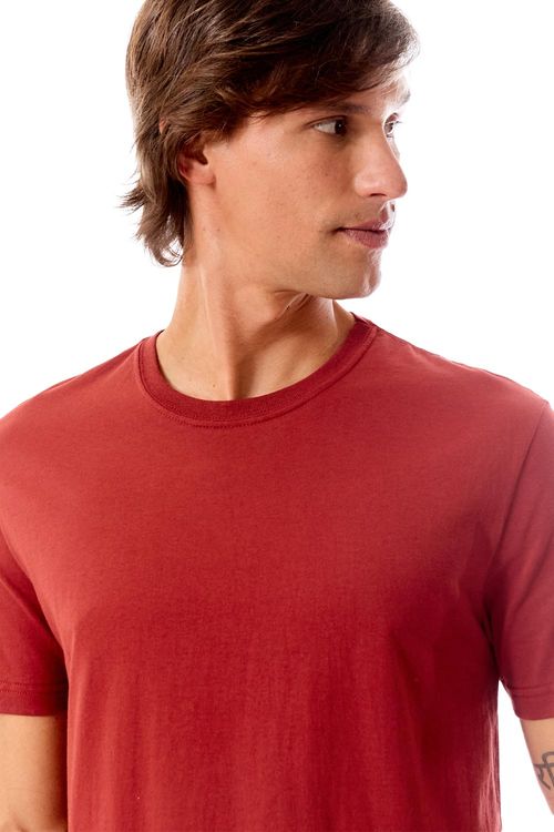 T-Shirt Básica Mescla Comfort Fit Vermelho Escuro