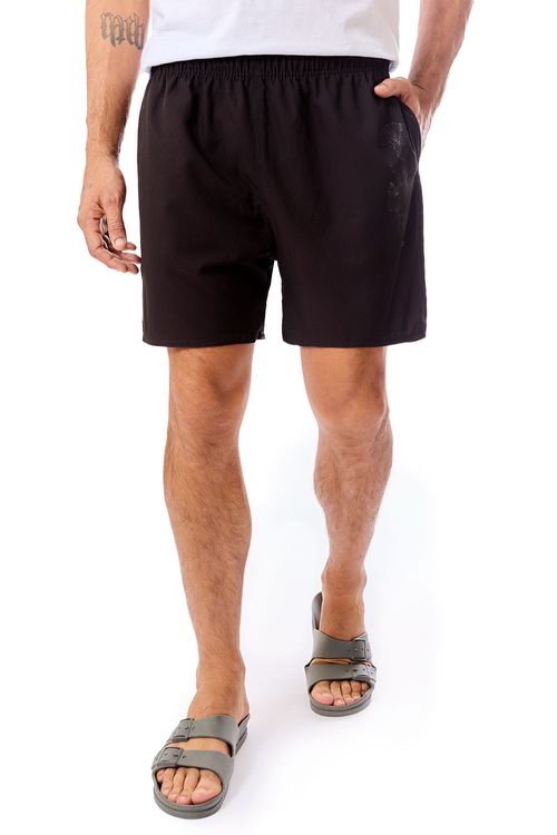 Short Estampado Flex Hibiscus Line Preto