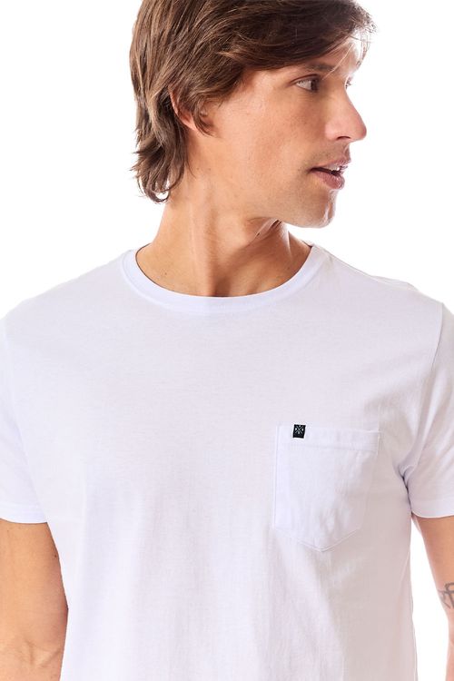 T-Shirt Básica Comfort Com Bolso Branca