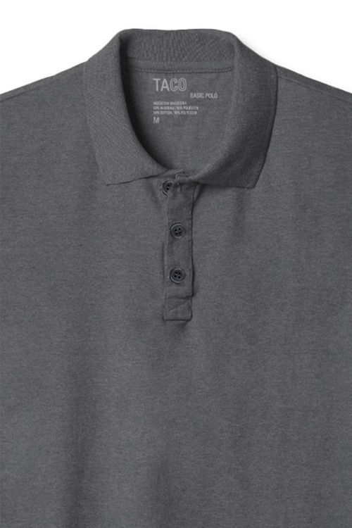 Polo Básica Fit Mescla Grafite