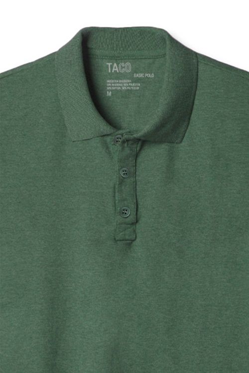 Polo Básica Fit Mescla Verde