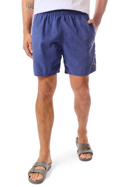 Short Liso Cupro Azul Marinho