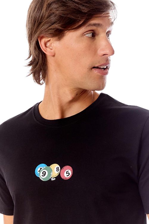T-Shirt Estampada Bilhar Preta