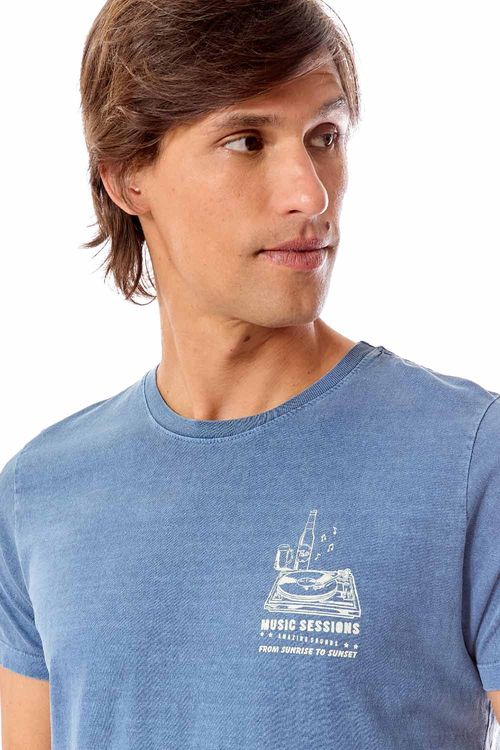 T-Shirt Estampada Stone Music Sessions Azul