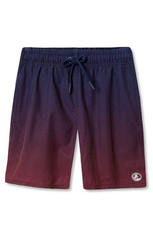 Short Infantil Estampado Degradê Azul Marinho/Vermelho