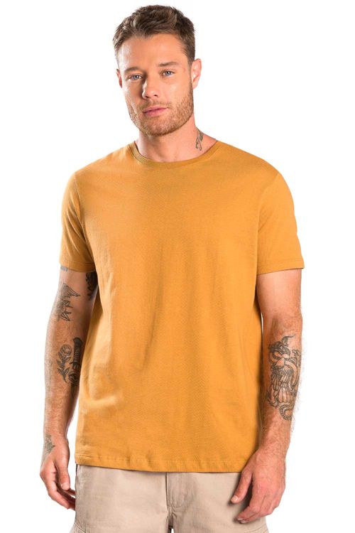 T-Shirt Premium Fit Sem Costura Mostarda