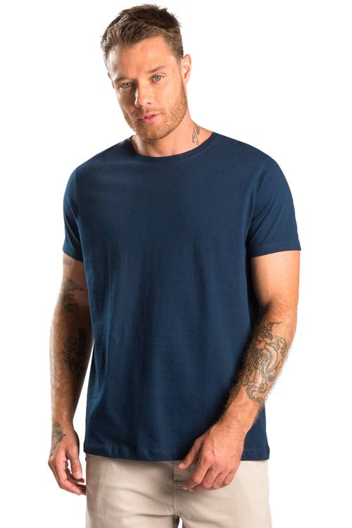 T-Shirt Premium Fit Sem Costura Azul Marinho