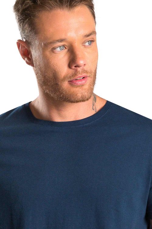 T-Shirt Premium Fit Sem Costura Azul Marinho