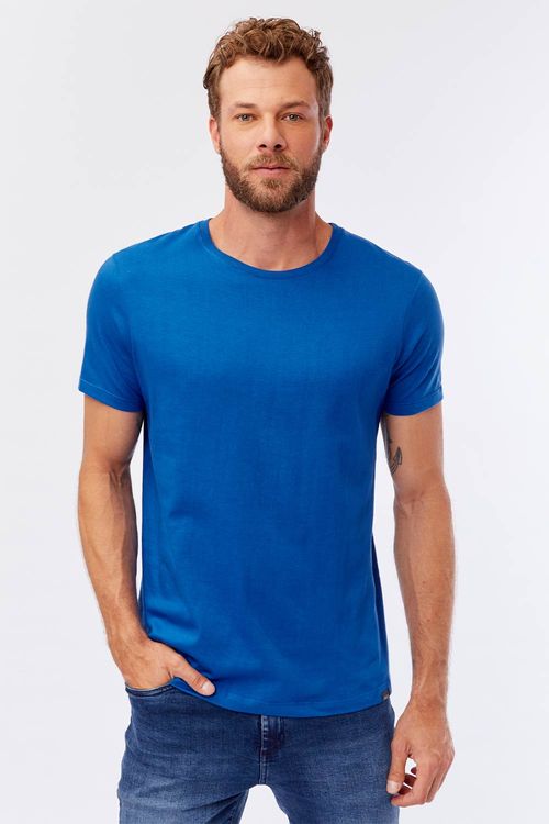 T-Shirt Básica Premium Fit Azul Royal