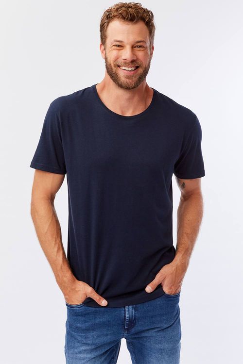 T-Shirt Básica Premium Jersey Azul Marinho