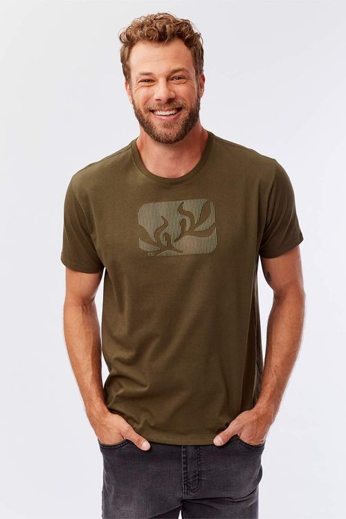 T-Shirt Estampada 3d Alga Verde Musgo