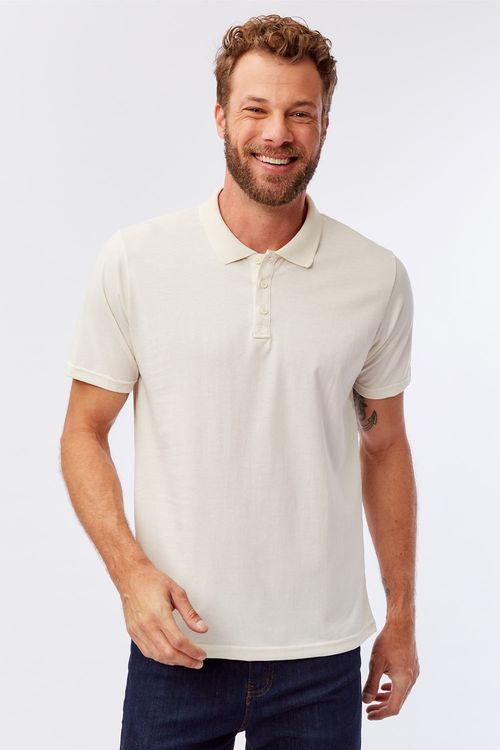 Polo Básica Fit Mescla Cru
