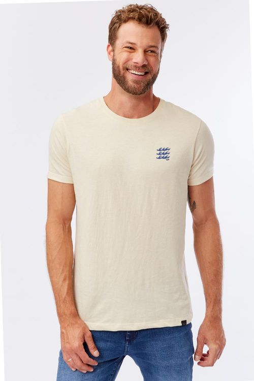 T-Shirt Estampada Premium Fit Sem Costura Lateral Off White