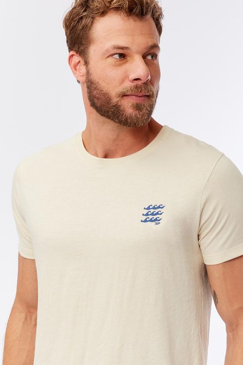 T-Shirt Estampada Premium Fit Sem Costura Lateral Off White